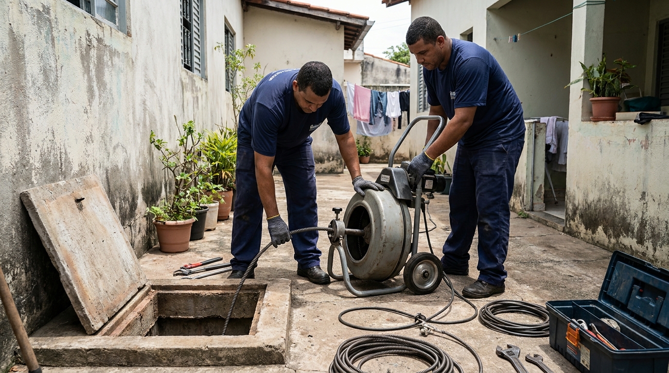 Desentupimento de Coluna Sanitária em Capim Macio, Natal‑RN